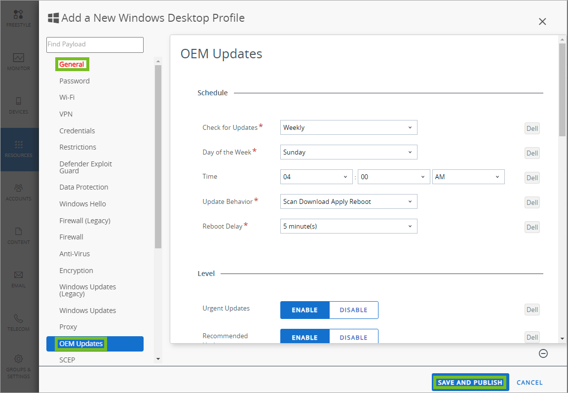 Shows how to add the OEM profile in the UEM console. 