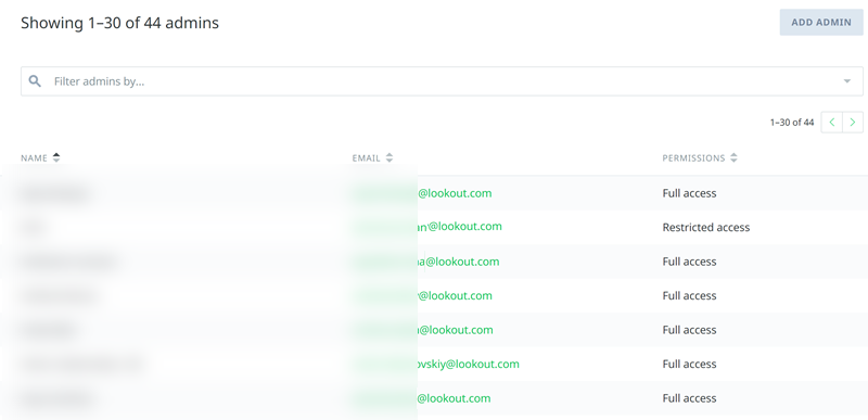 This screenshot shows the system manage admins module This screenshot shows the system manage admins module