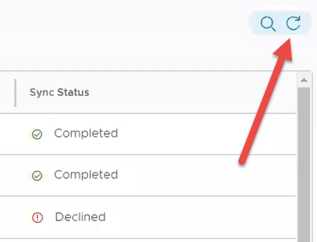 This partial screenshot points to the refresh button, including contextual info which allows you to find it