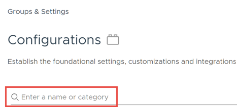 Shows how you perform a search for settings from the UEM configuration page. Shows how you perform a search for settings from the UEM configuration page.