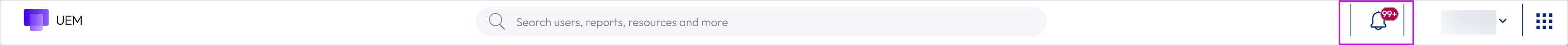The screenshot of the header menu highlights the notification bell icon with the number badge indicating specific alerts. The screenshot of the header menu highlights the notification bell icon with the number badge indicating specific alerts.