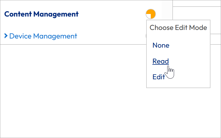 This screenshot shows how clicking on the orange pie graphs can let you choose an edit more for an entire category.