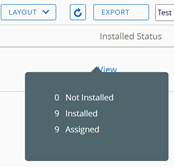This partial screenshot shows the small popup window, resembling a cartoon dialog box, featuring device counts for not installed, installed, and assigned. This partial screenshot shows the small popup window, resembling a cartoon dialog box, featuring device counts for not installed, installed, and assigned.