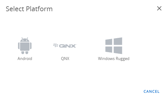 This screenshot shows the Select Platform screen.
