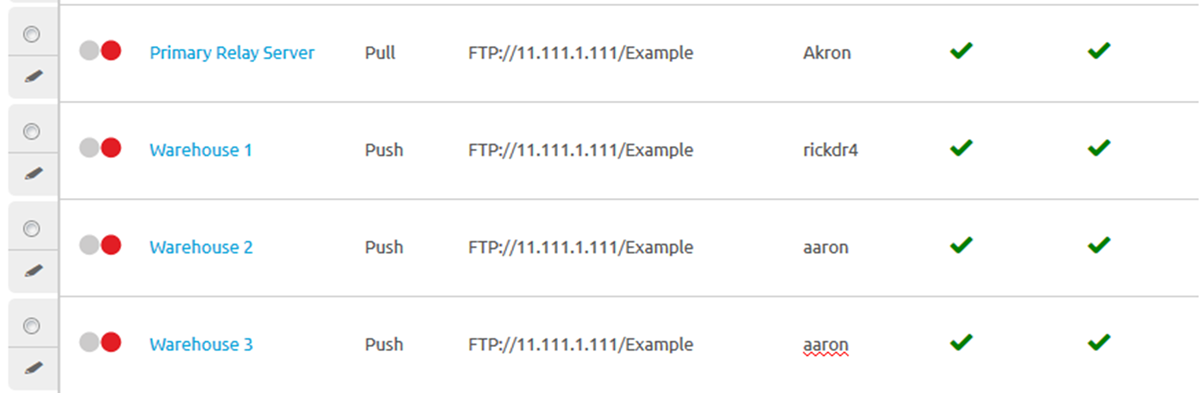 This screenshot shows the Relay Server List View, which displays all the push and pull relay servers in your environment. This screenshot shows the Relay Server List View, which displays all the push and pull relay servers in your environment.