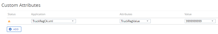 This screenshot displays the Custom Attributes screen which allows you to assign attributes and values to applications. This screenshot displays the Custom Attributes screen which allows you to assign attributes and values to applications.
