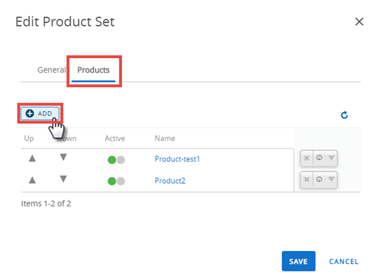 This screenshot shows the Edit Product Set screen, where you can add content and change content ranks. This screenshot shows the Edit Product Set screen, where you can add content and change content ranks.