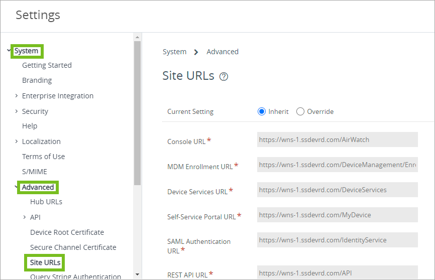 File path to configure AWCM Server