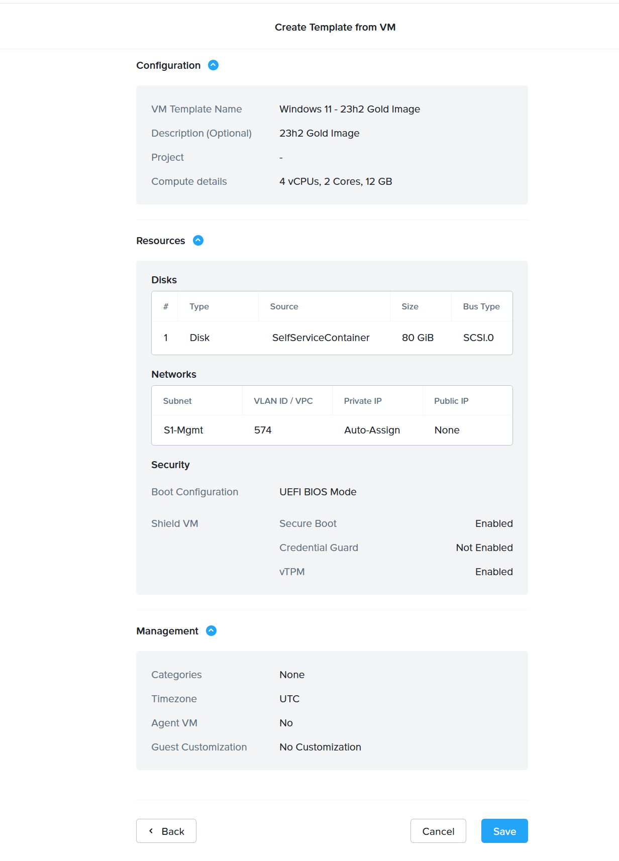 Vorlage aus VM-Konfiguration erstellen.