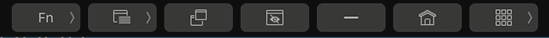 Captura de pantalla de la Touch Bar en una aplicación publicada.