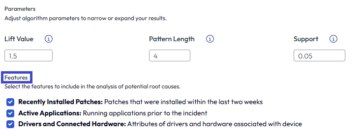 Para ver las funciones que el algoritmo busca, expanda la sección Criterios avanzados. Para ver las funciones que el algoritmo busca, expanda la sección Criterios avanzados.