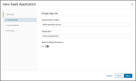 Captura de pantalla de la página Configuración