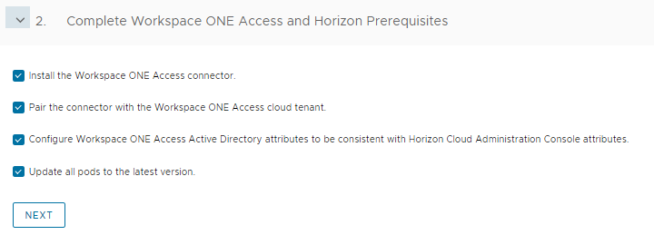 Prerequisites list in the Access page.
