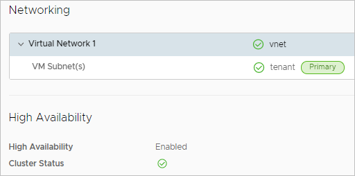 Networking section of the pod's details page