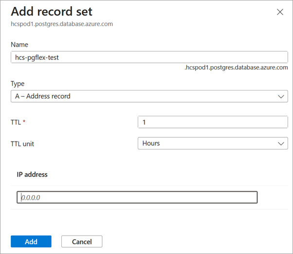 Azure Portal - Add Record Set UI