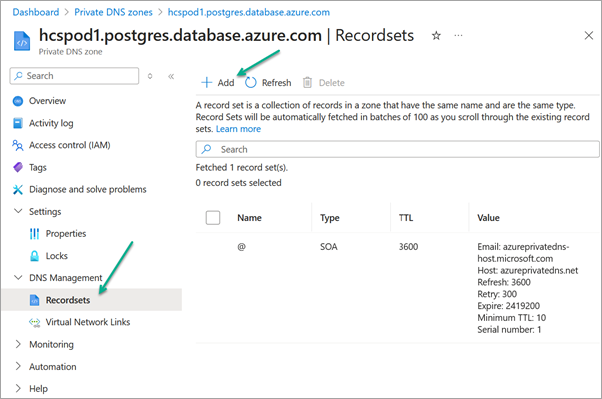 Azure Portal - Private DNS Zone Recordsets UI