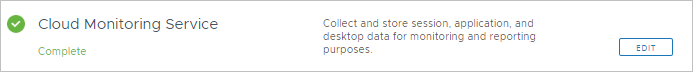 Cloud Monitoring Service row in tenant portal's Getting Started screen