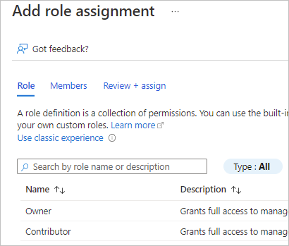 Screenshot showing the Add role assignment pane.