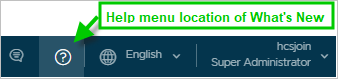 Screenshot depicting the console's Help menu location with an arrow pointing to it.