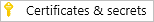 Certificates and secrets menu item in the Microsoft Azure portal