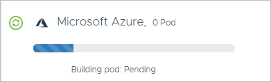 Horizon Cloud on Microsoft Azure: A screenshot of the Building pod: Pending stage.
