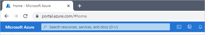 Screenshot of the top area of the Azure Portal
