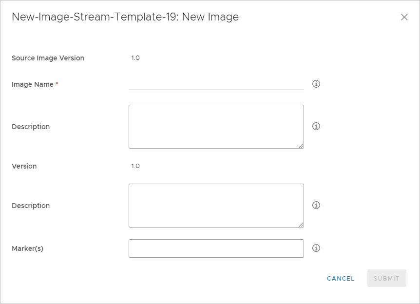 New Image dialog box