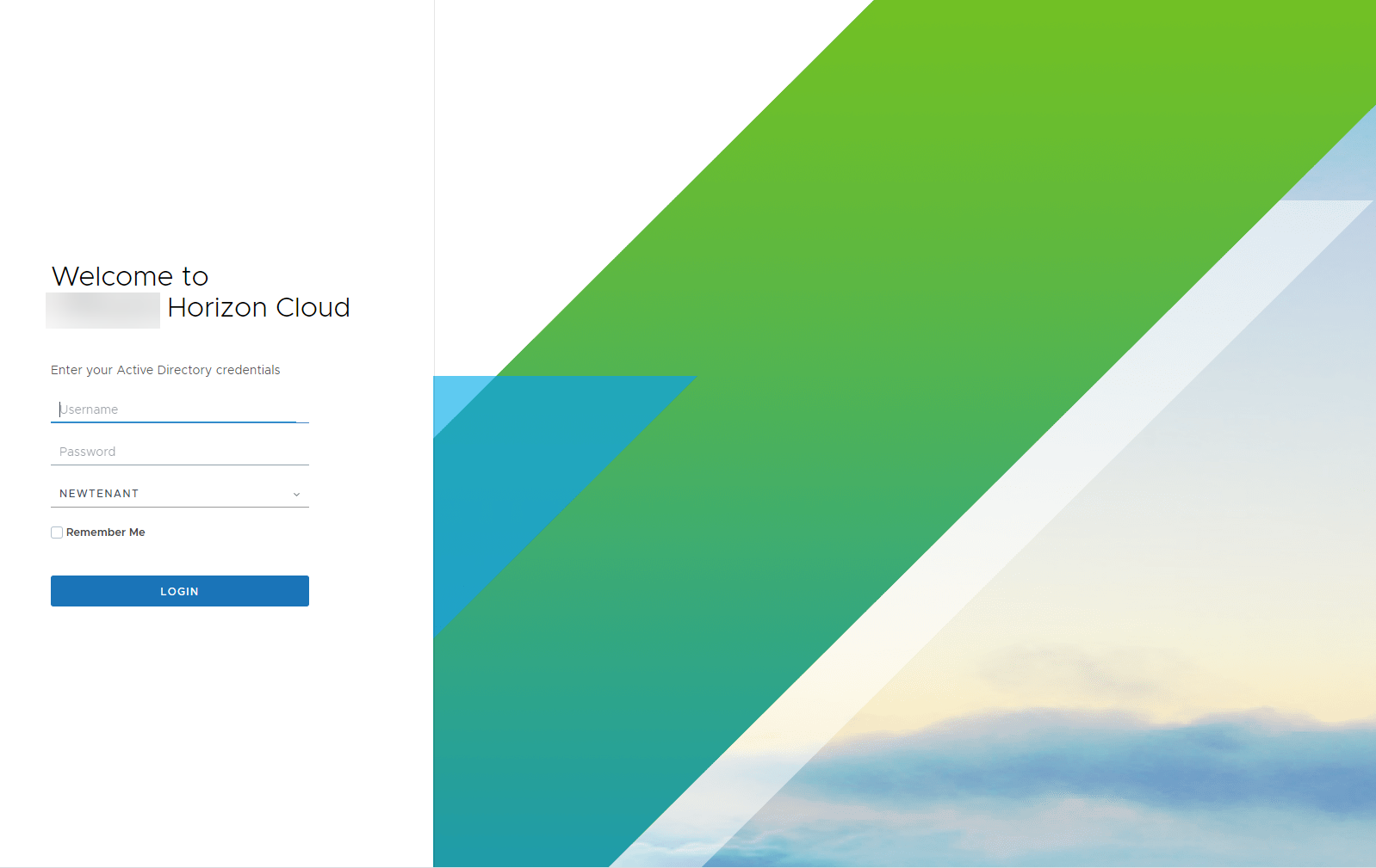 Exemple de page Connexion avant les informations de marque