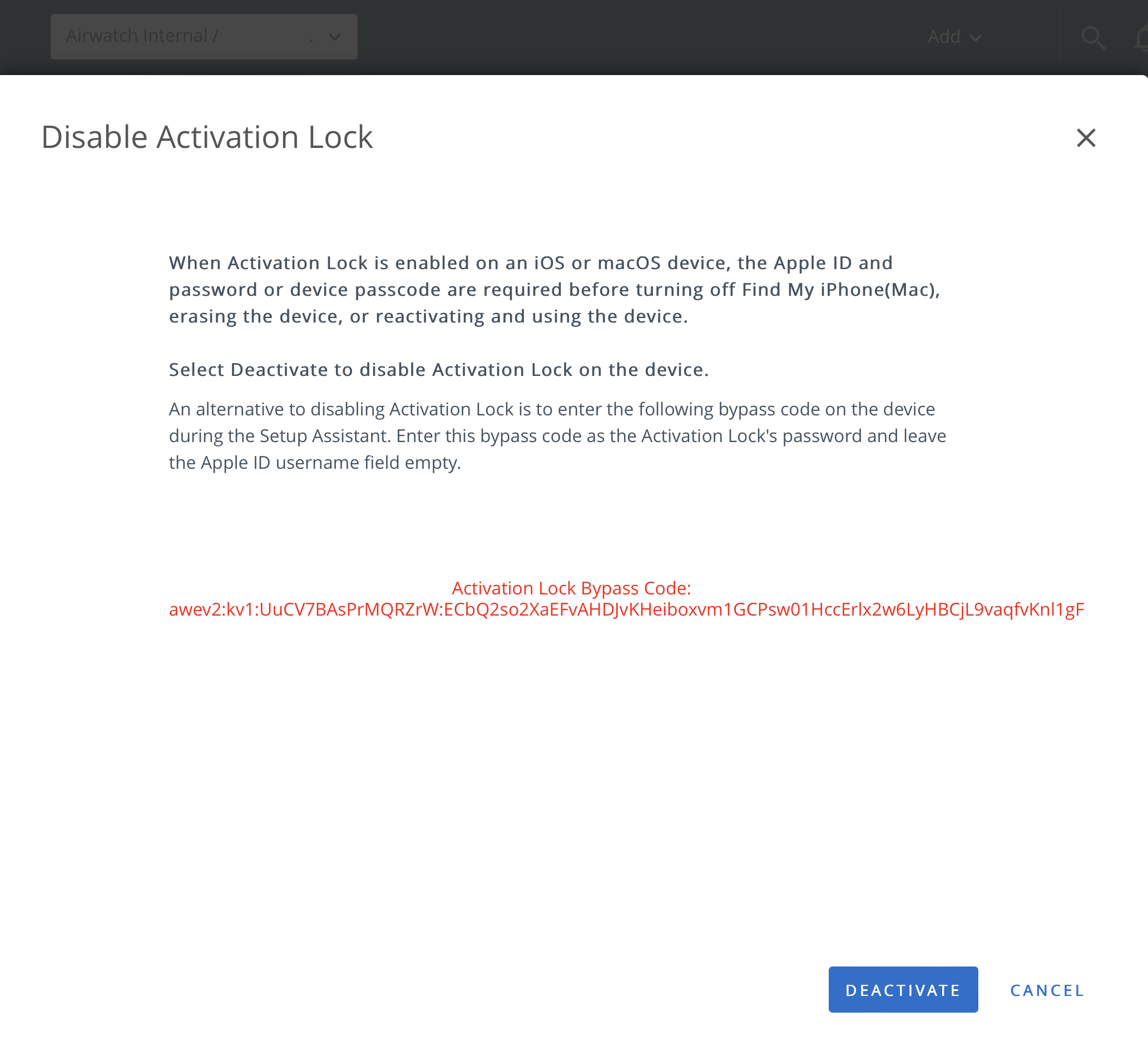 Disable acivation lock page Disable acivation lock page
