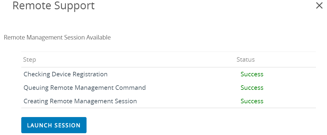 Remote Support window