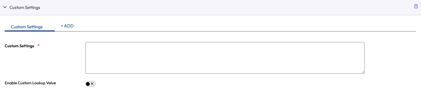 UEM console showing Custom Settings profile settings page