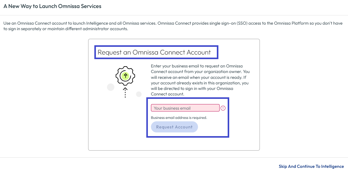 Omnissa アカウントを取得できるように、Connect 組織への招待を要求します。