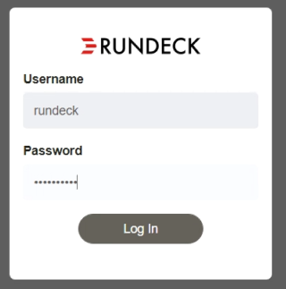 Rundeck の [ログイン] 画面