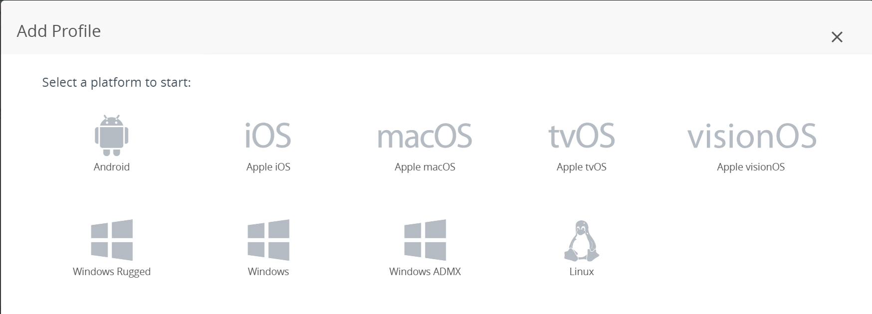 [Windows] を選択するオプションが表示されます。