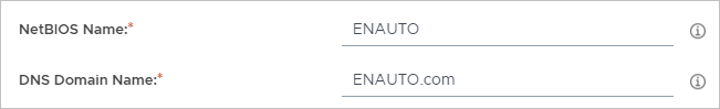 ENAUTO の例を使用した [Active Directory の登録] フィールドのスクリーンショット。