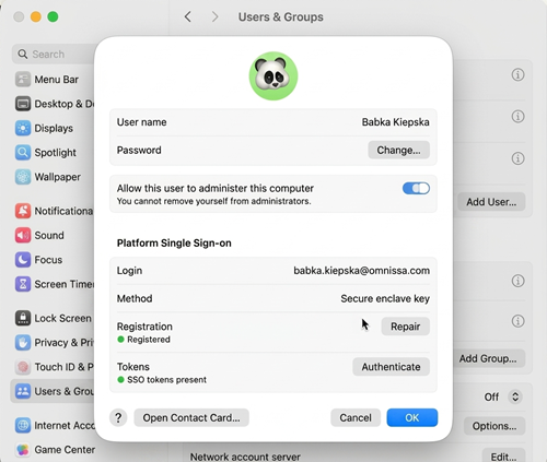 Validate the PSSO Registration by checking Registration and Token fields Validate the PSSO Registration by checking Registration and Token fields
