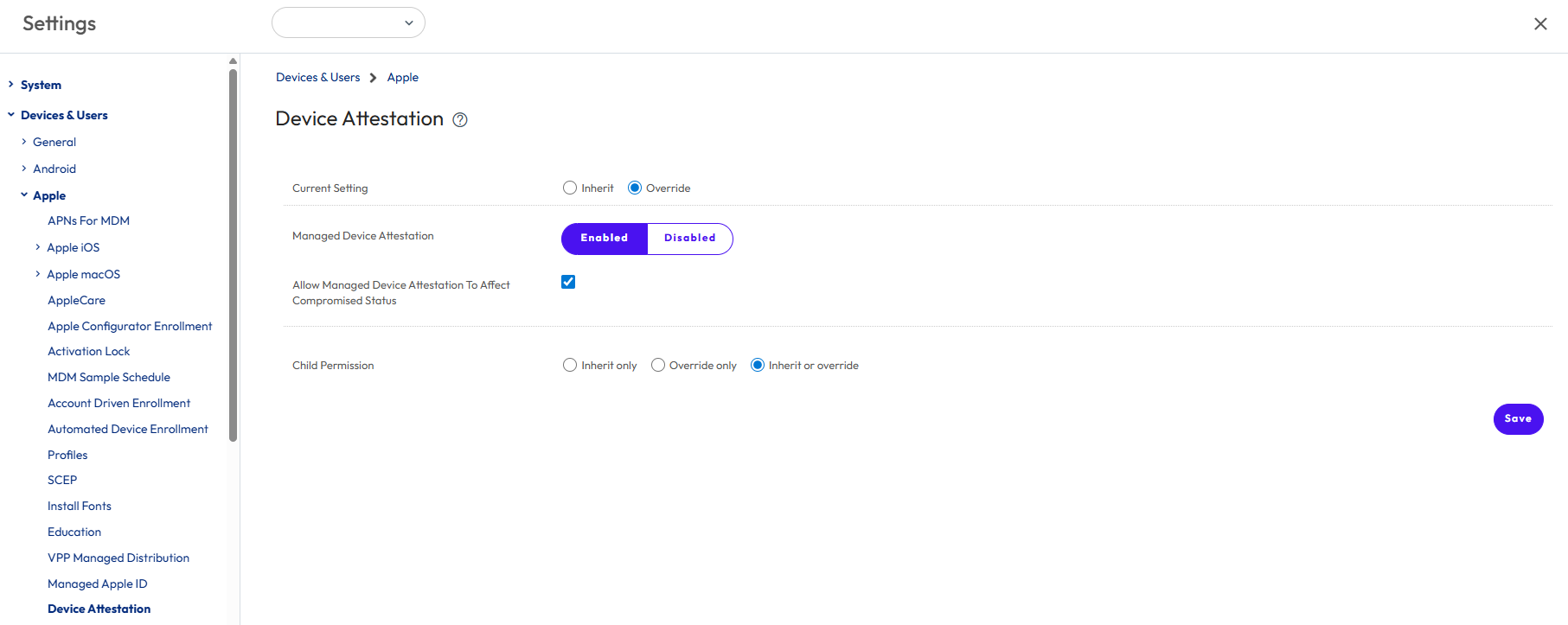 Enable Device attestation