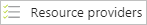 Resource providers menu choice in the Subscription settings menu