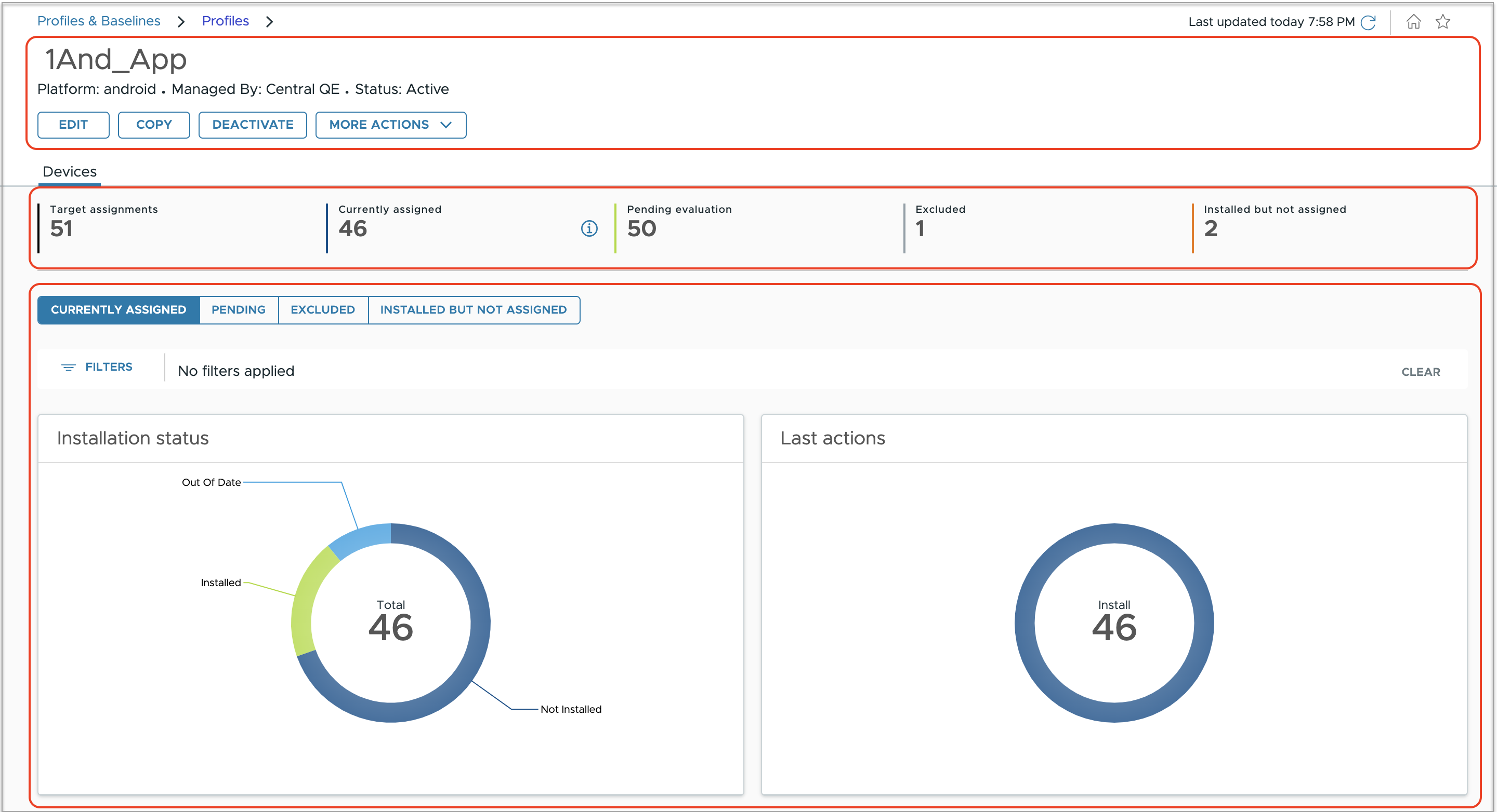 Dashboard voor implementatietracking voor profielen Dashboard voor implementatietracking voor profielen