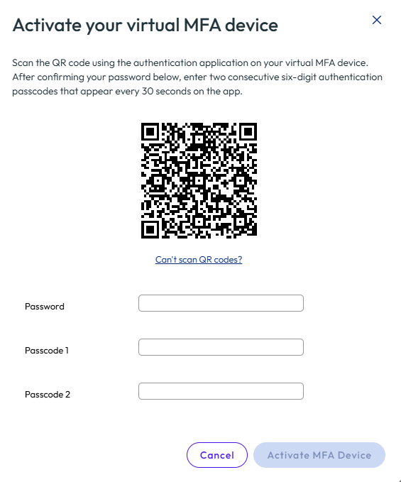 Usando o autenticador, digitalize o código QR para conectar o autenticador no dispositivo com o Omnissa Connect.