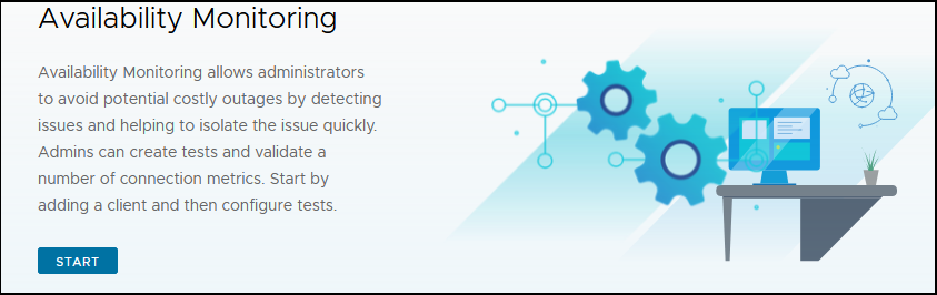 Captura de tela da página Horizon Availability Monitoring na primeira vez que você visita Captura de tela da página Horizon Availability Monitoring na primeira vez que você visita
