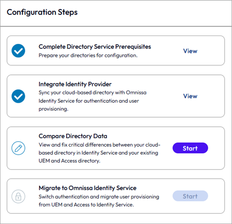 "Etapa Comparar dados do diretório" "Etapa Comparar dados do diretório"