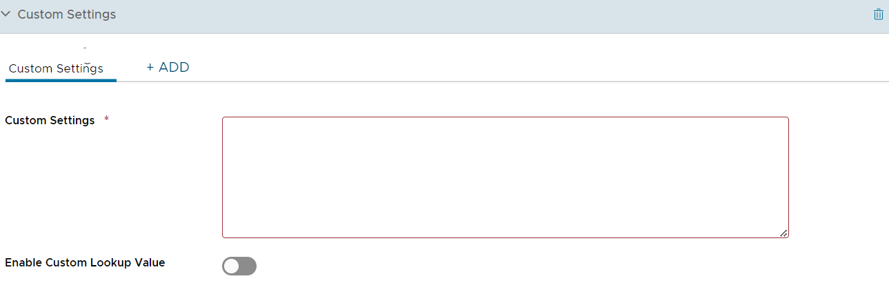 Custom Settings Profile