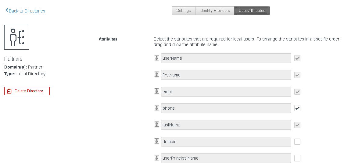 user attributes page user attributes page