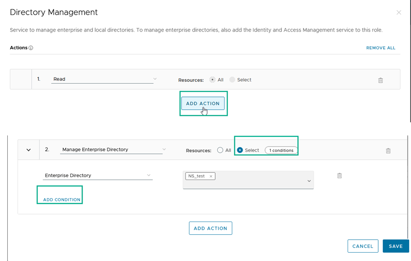 Omnissa Access console add actions to roles page Omnissa Access console add actions to roles page