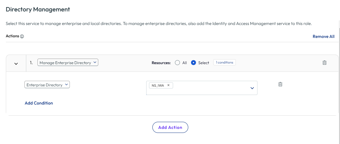 Add actions to roles Add actions to roles