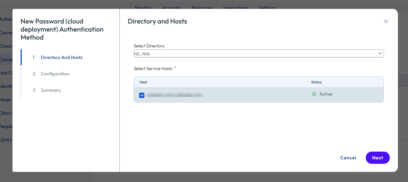 Screenshot of password authentication mode page