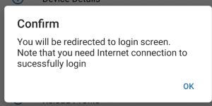 This screenshot shows you the alert dialog screen from the user device. This screenshot shows you the alert dialog screen from the user device.