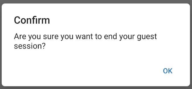 This screen shows you the user device with the alert dialog. This screen shows you the user device with the alert dialog.