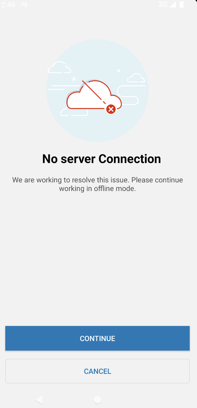 This screenshot shows the user the connection station with an error message. This screenshot shows the user the connection station with an error message.